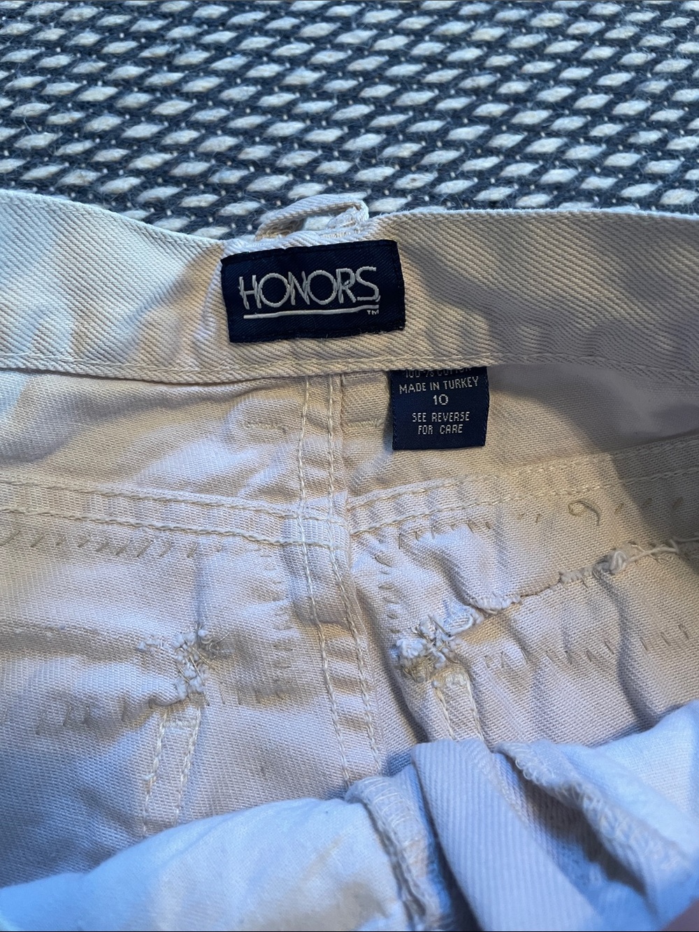 Hand stitched quilt patched denim shorts - Picture 10 of 10